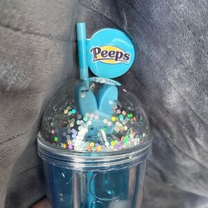 Peeps Sparkly Blue Tumbler Dome Double Wall Tumbler with Straw